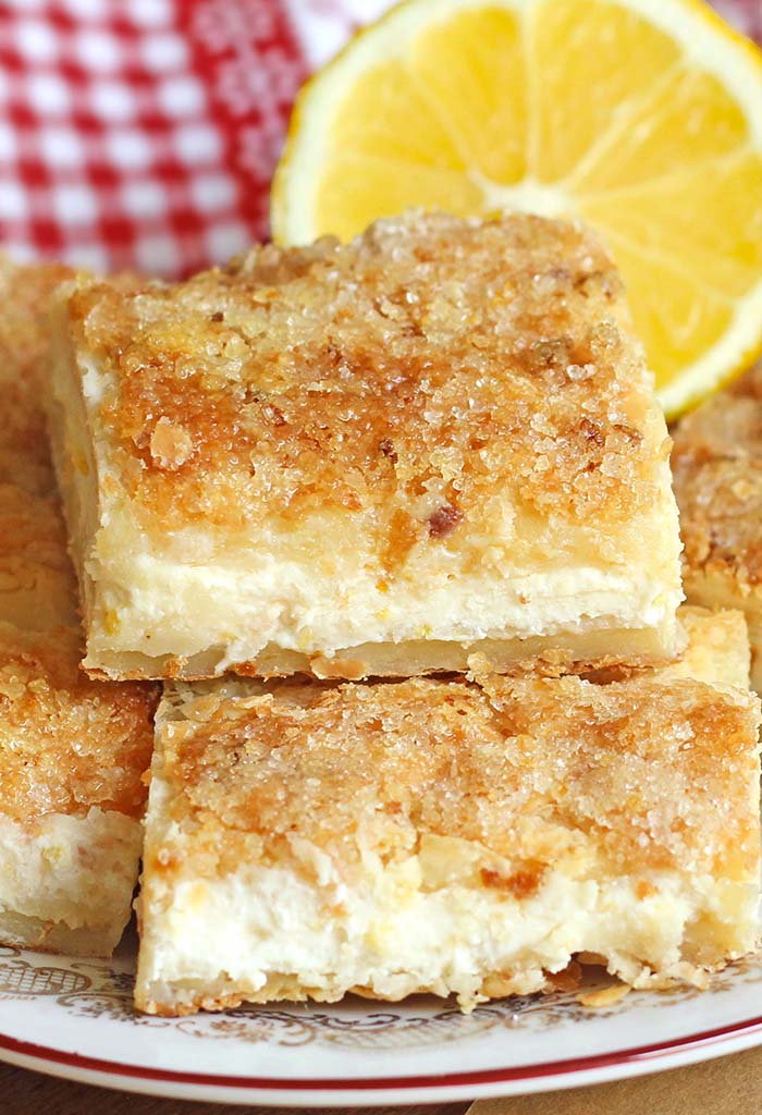 Easy Lemon Cream Cheese Bars Cakescottage