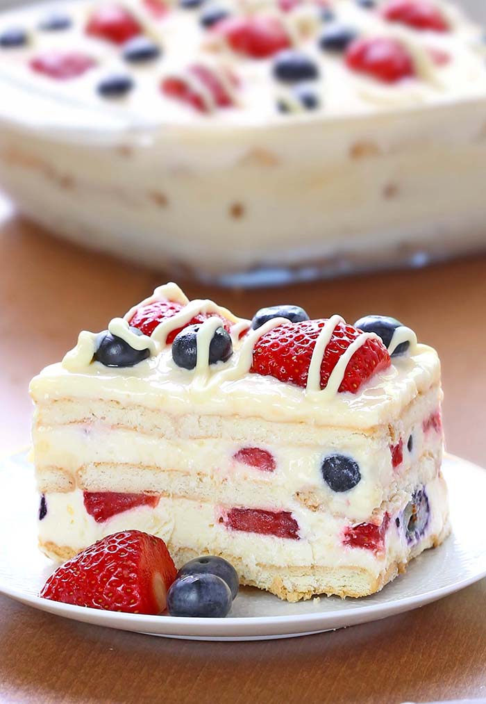 Looking for a quick and easy Summer dessert recipe? Try out delicious No Bake Summer Berry Icebox Cake !