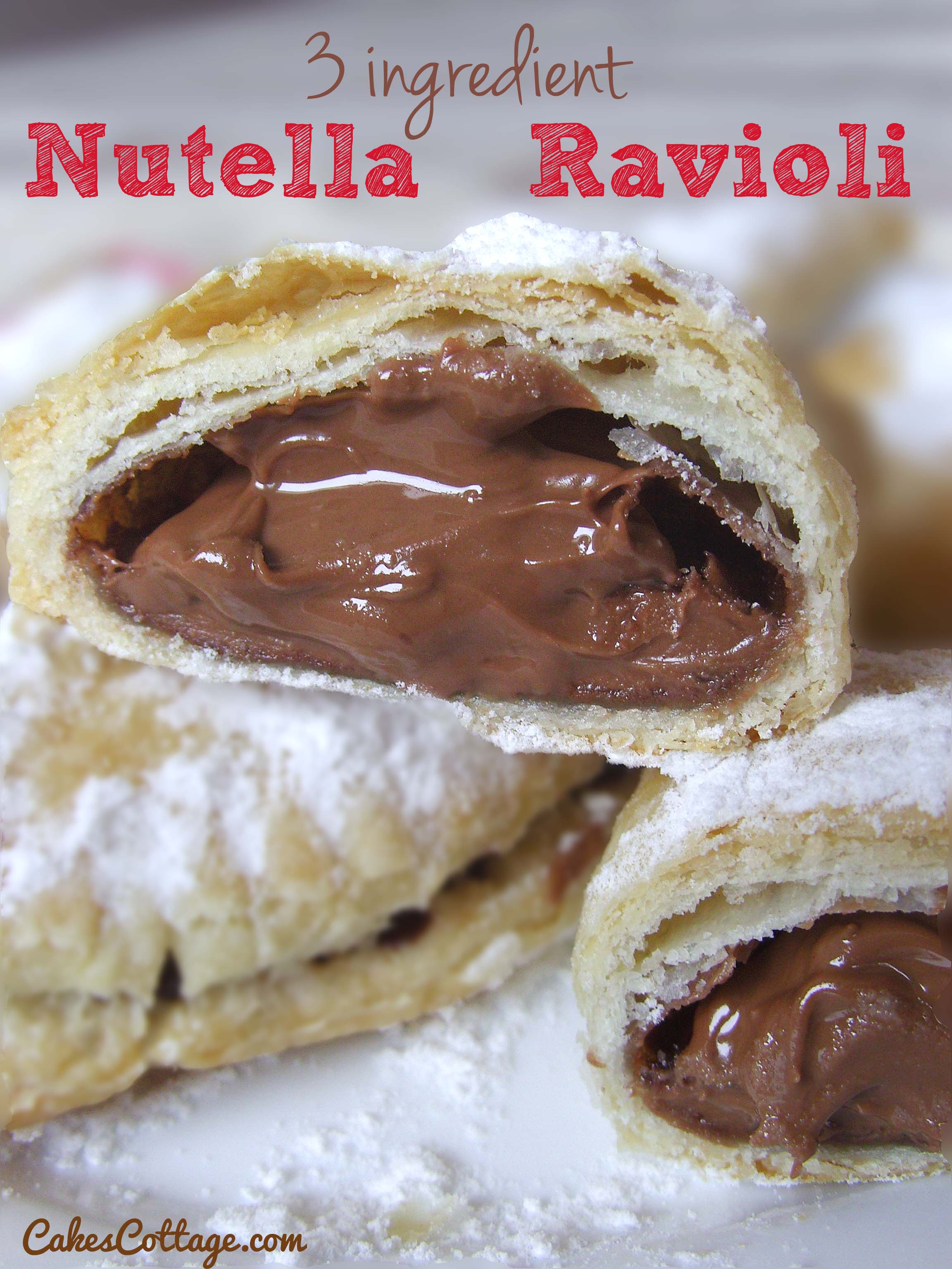 Three Ingredient Nutella Ravioli Cakescottage