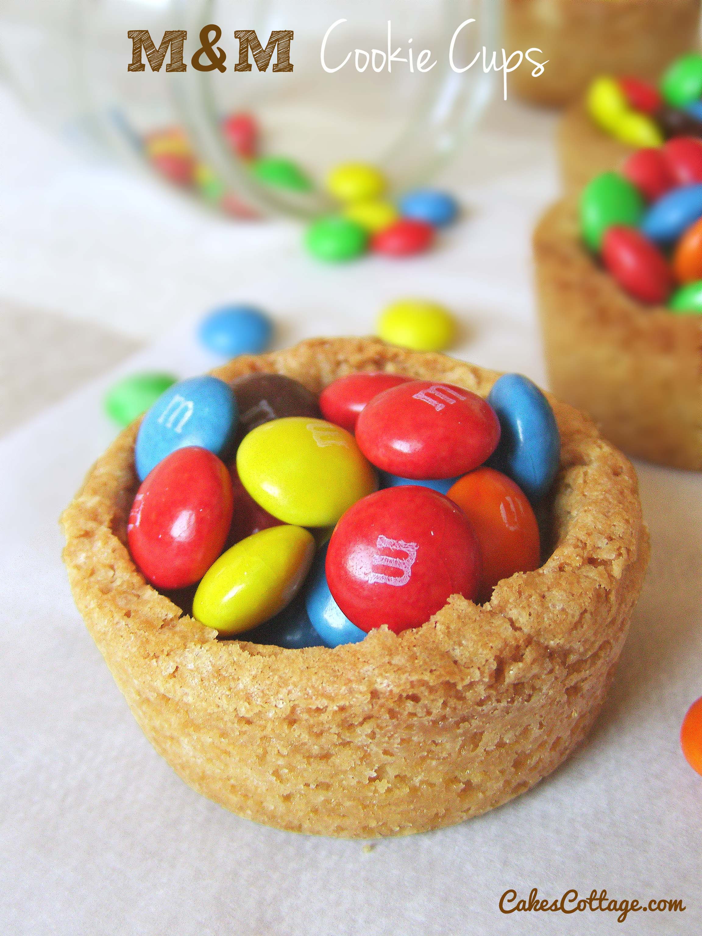 Crispy M&M Cookie Cups