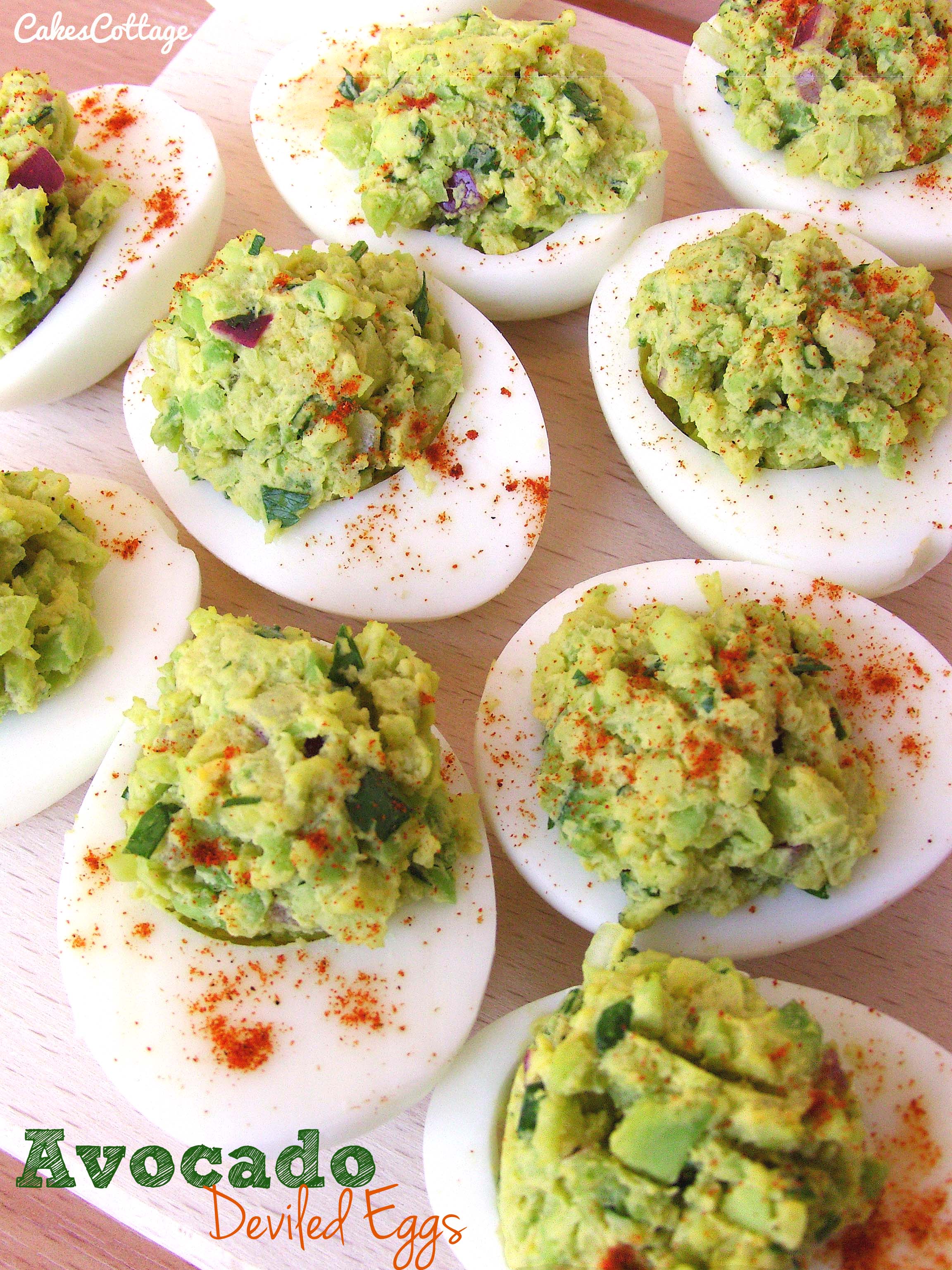 Avocado Deviled Eggs - Cakescottage