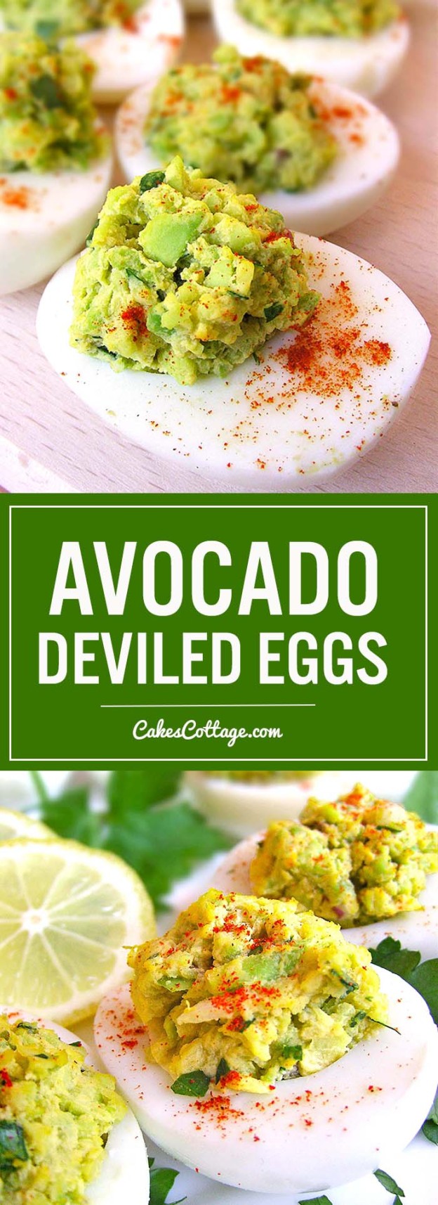 Avocado Deviled Eggs - Cakescottage