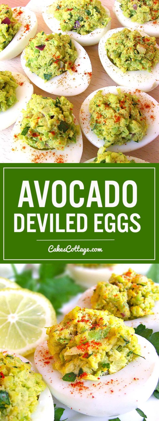 Avocado Deviled Eggs - Cakescottage