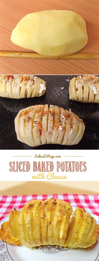 Sliced Baked Potatoes with Cheese