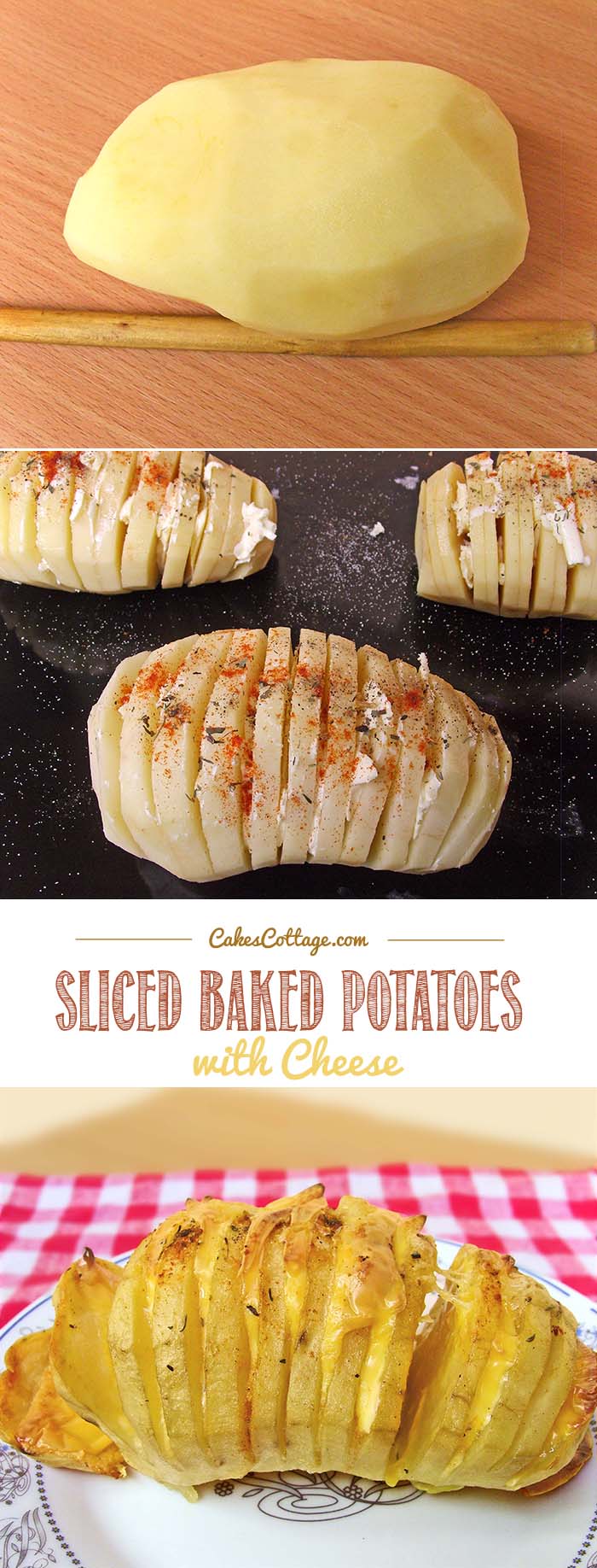 Sliced Baked Potatoes with Cheese - Cakescottage