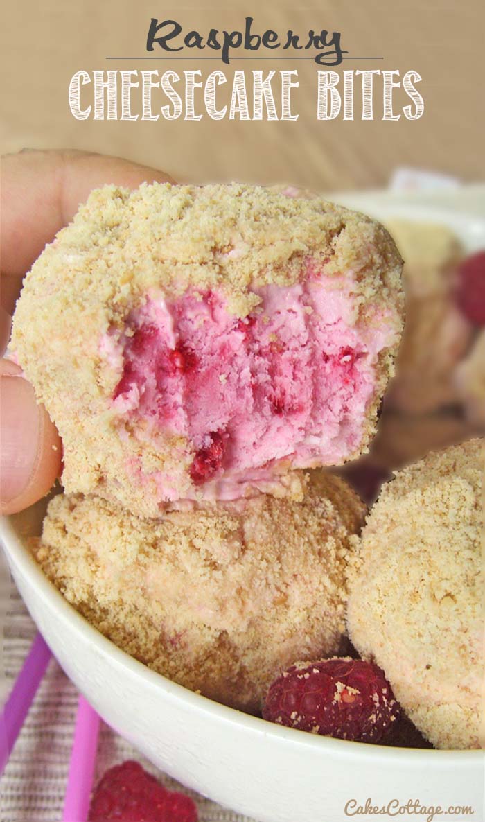 Easy Raspberry Cheesecake Bites Cakescottage