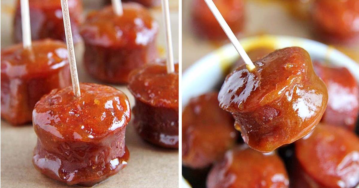 Crockpot Kielbasa Sausage Bites Appetizer Recipe - The Cookie Rookie®