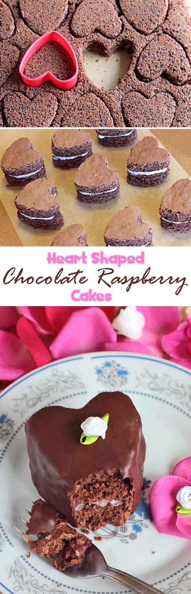 Heart Shaped Chocolate Raspberry Cakes - Cakescottage