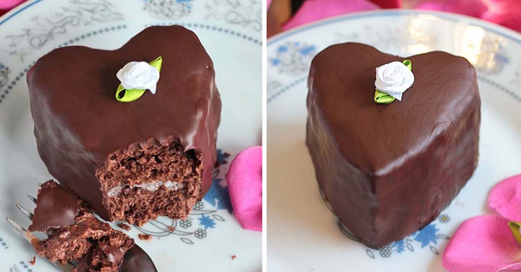 Heart Shaped Chocolate Raspberry Cakes - Cakescottage