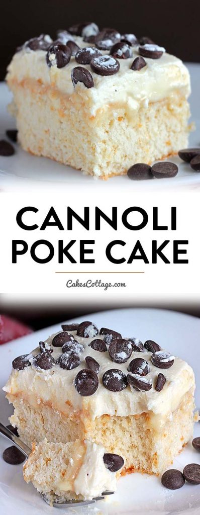 Cannoli Poke Cake Recipe - Cakescottage