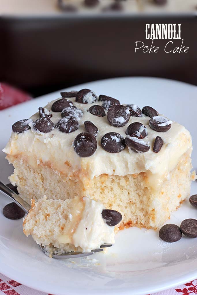 Cannoli Poke Cake Recipe - Cakescottage