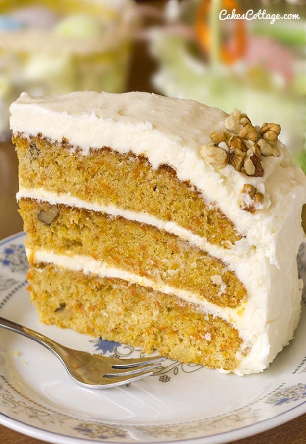 Carrot Cake with Cream Cheese Frosting - Cakescottage
