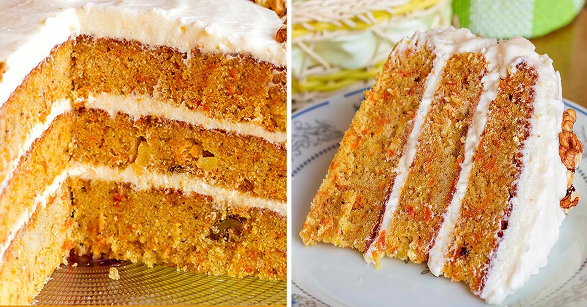 Carrot Cake with Cream Cheese Frosting - Cakescottage