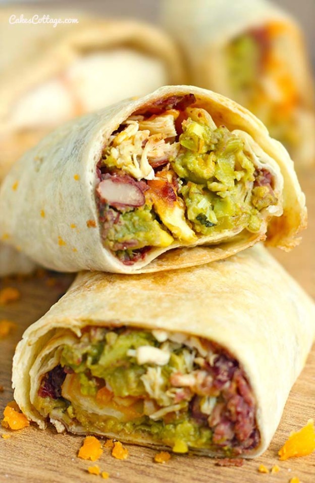 Baked Chicken Avocado Chimichangas - Cakescottage