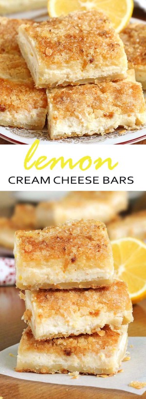 Easy Lemon Cream Cheese Bars - Cakescottage