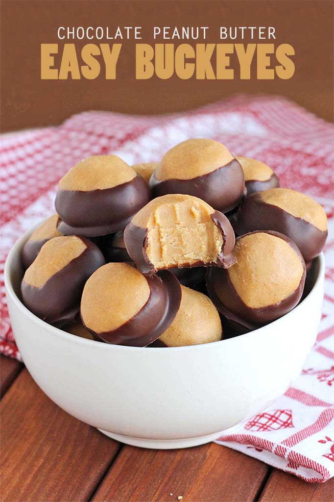 Seriously, you need to make these easy buckeyes. They’re so good, so easy….so delish!
