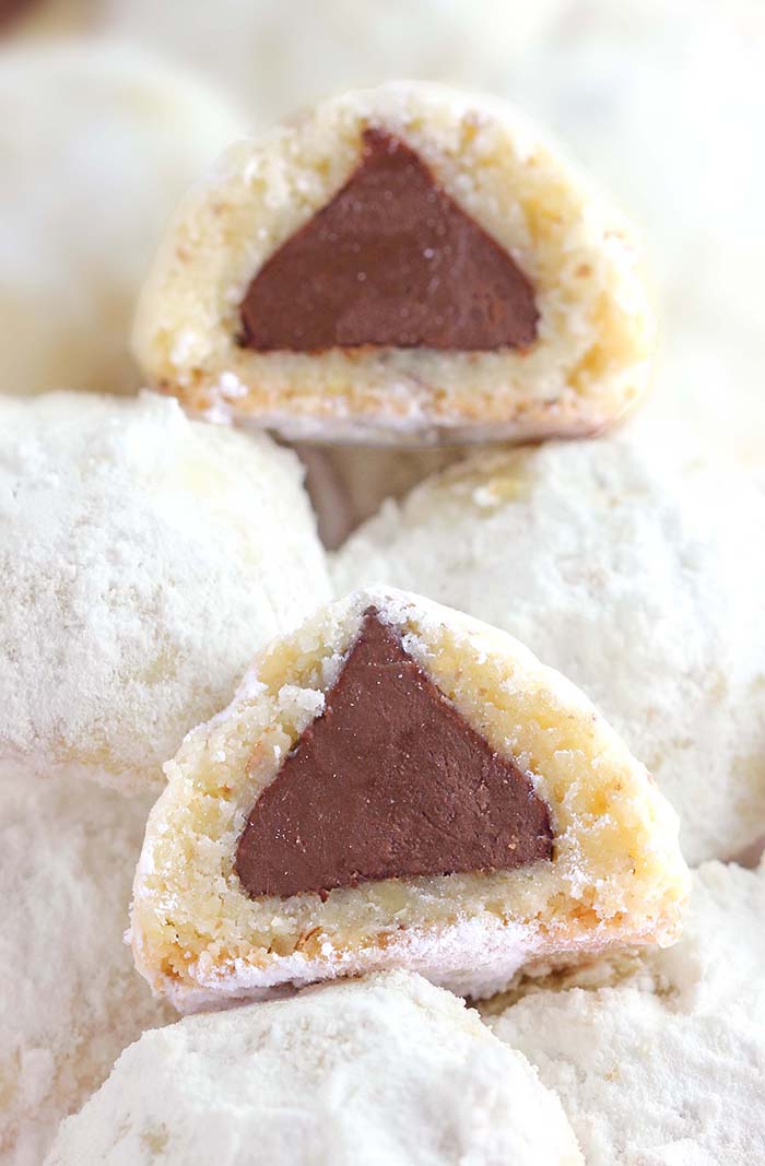 ...a shortbread cookie with a wonderful Hershey's chocolate kiss surprise in the center! Would be fun for Christmas or Valentines Day!