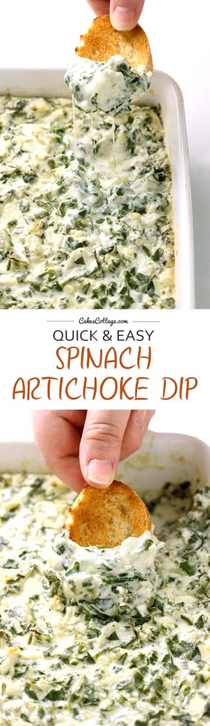 Easy Spinach Artichoke Dip - Cakescottage