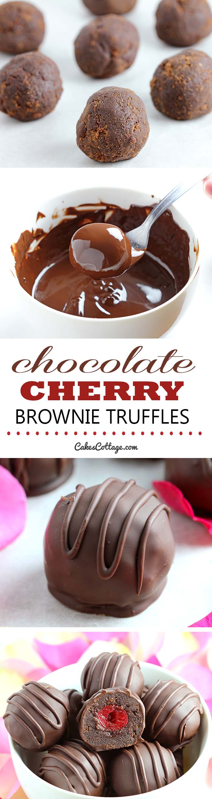 Want a sweet way to say Happy Valentine’s Day? Chocolate Cherry Brownie Truffles are the perfect way to do it!
