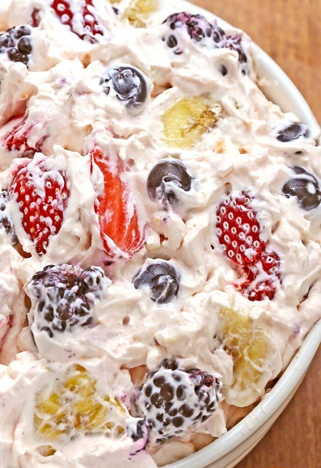 Summer Berry Cheesecake Salad - Cakescottage