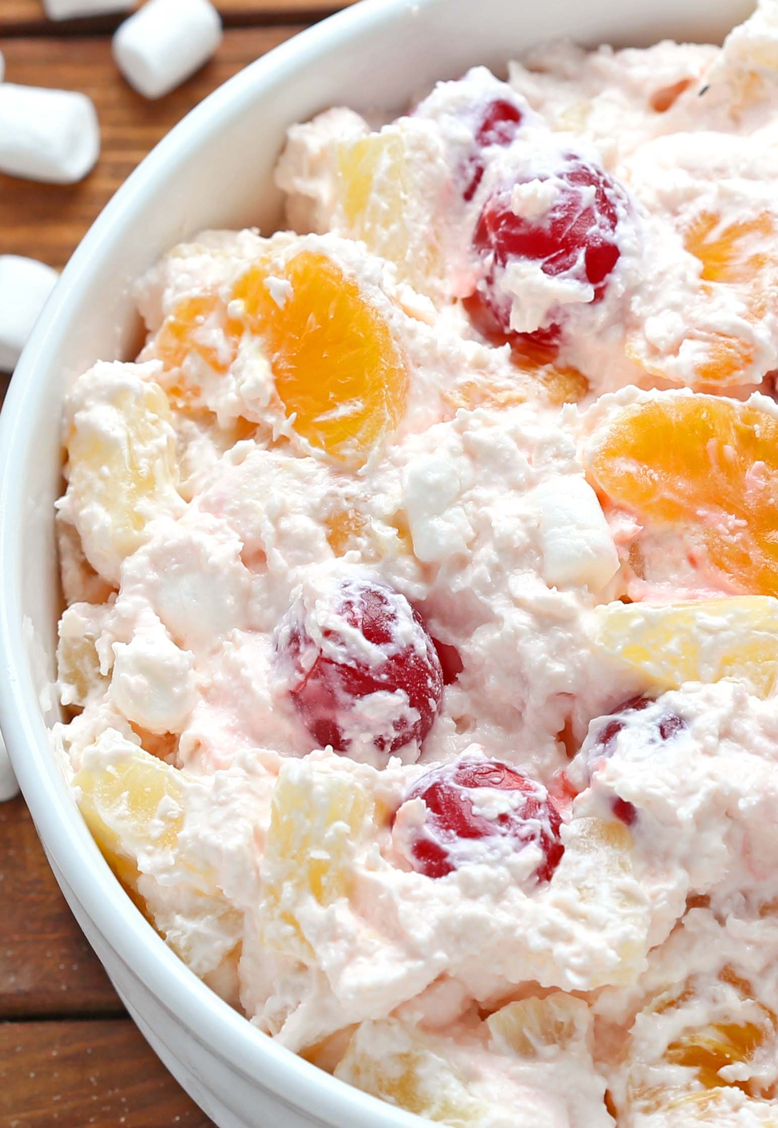  a light and refreshing fruit salad just as perfect for an everyday treat as for holidays.