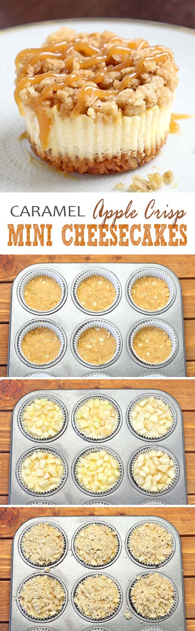 Caramel Apple Crisp Mini Cheesecakes Cakescottage