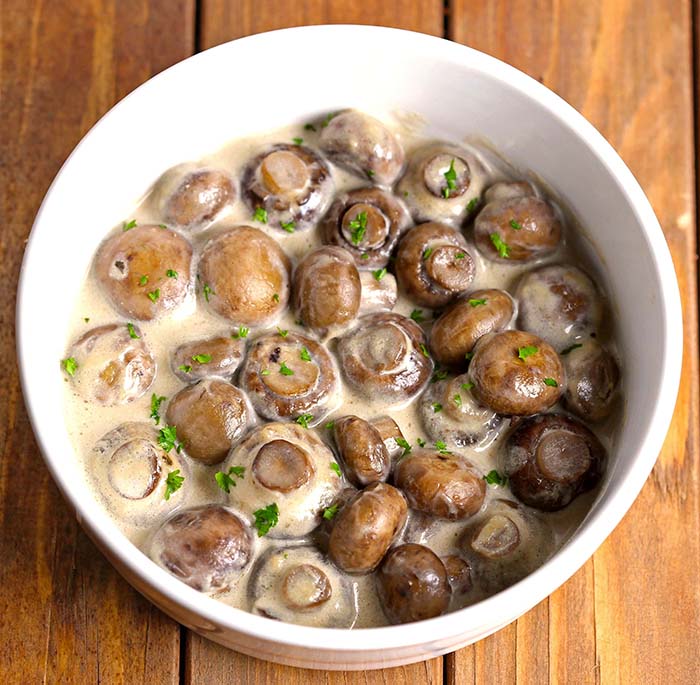 Creamy Garlic Mushrooms - Cakescottage