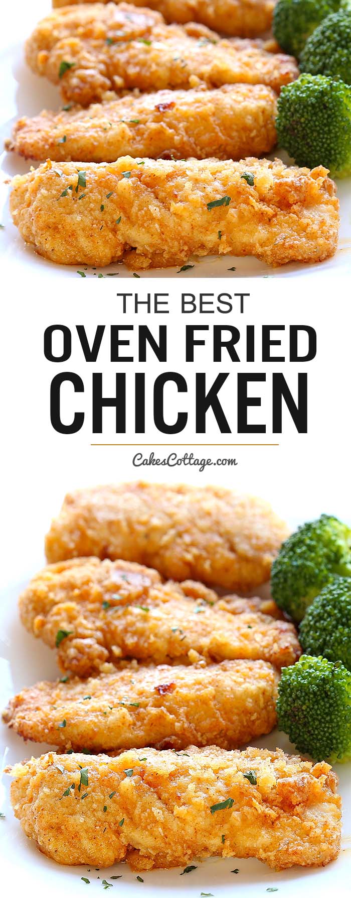 The best oven fried chicken - Crispy on the outside and tender on the inside, and baked right in the oven for easy cleanup.