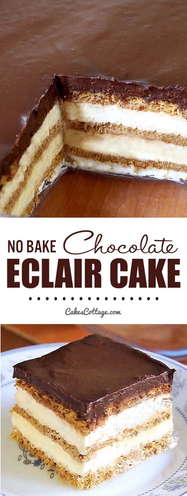 No Bake Chocolate Eclair Icebox Cake Cakescottage
