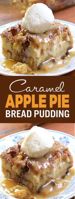 Apple Pie Bread Pudding - Cakescottage