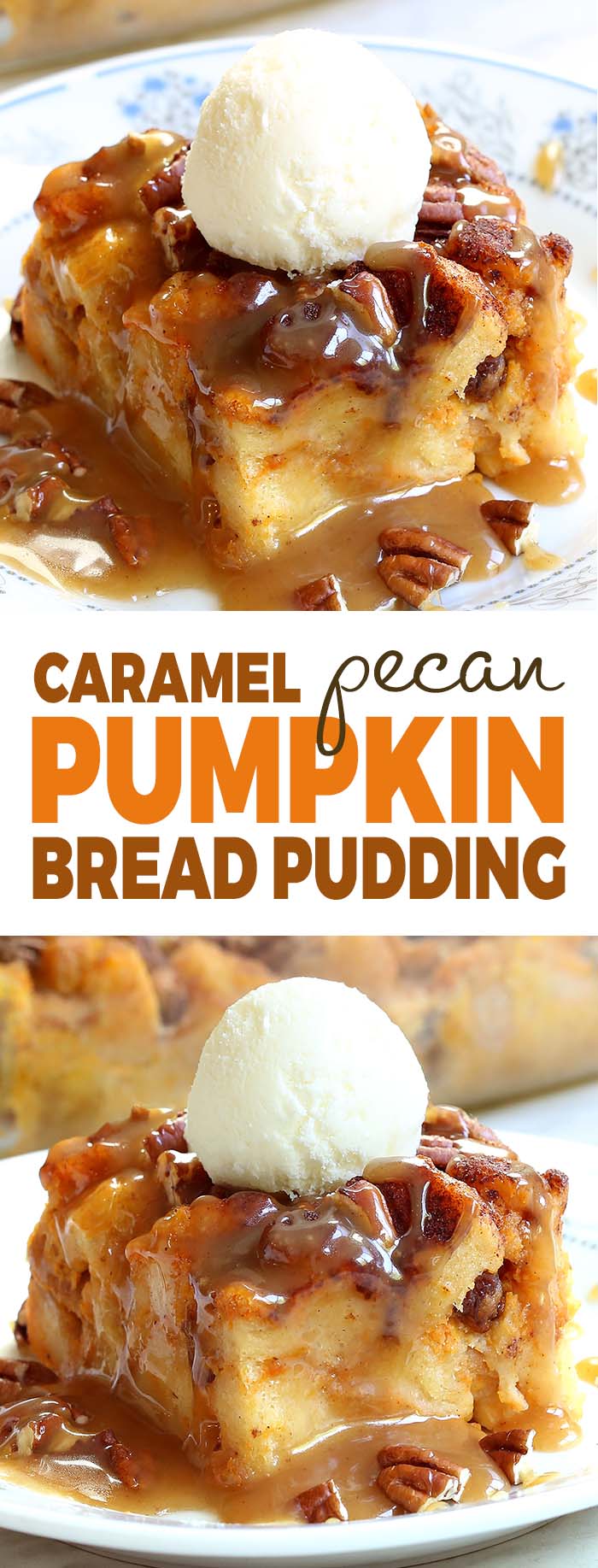 Looking for the ultimate breakfast dish for Thanksgiving?! Look no more! this super-decadent caramel pumpkin pecan bread pudding is an awesome addition to any Thanksgiving table.