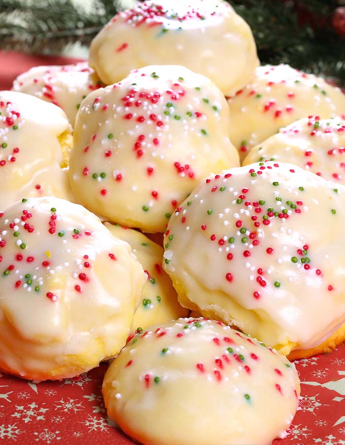 Lemon drop cookies, iced Italian cookies or anginetti, whatever your family calls them you’ll be sure to find these traditional Italian cookies at many special occasions and holiday cookie trays.