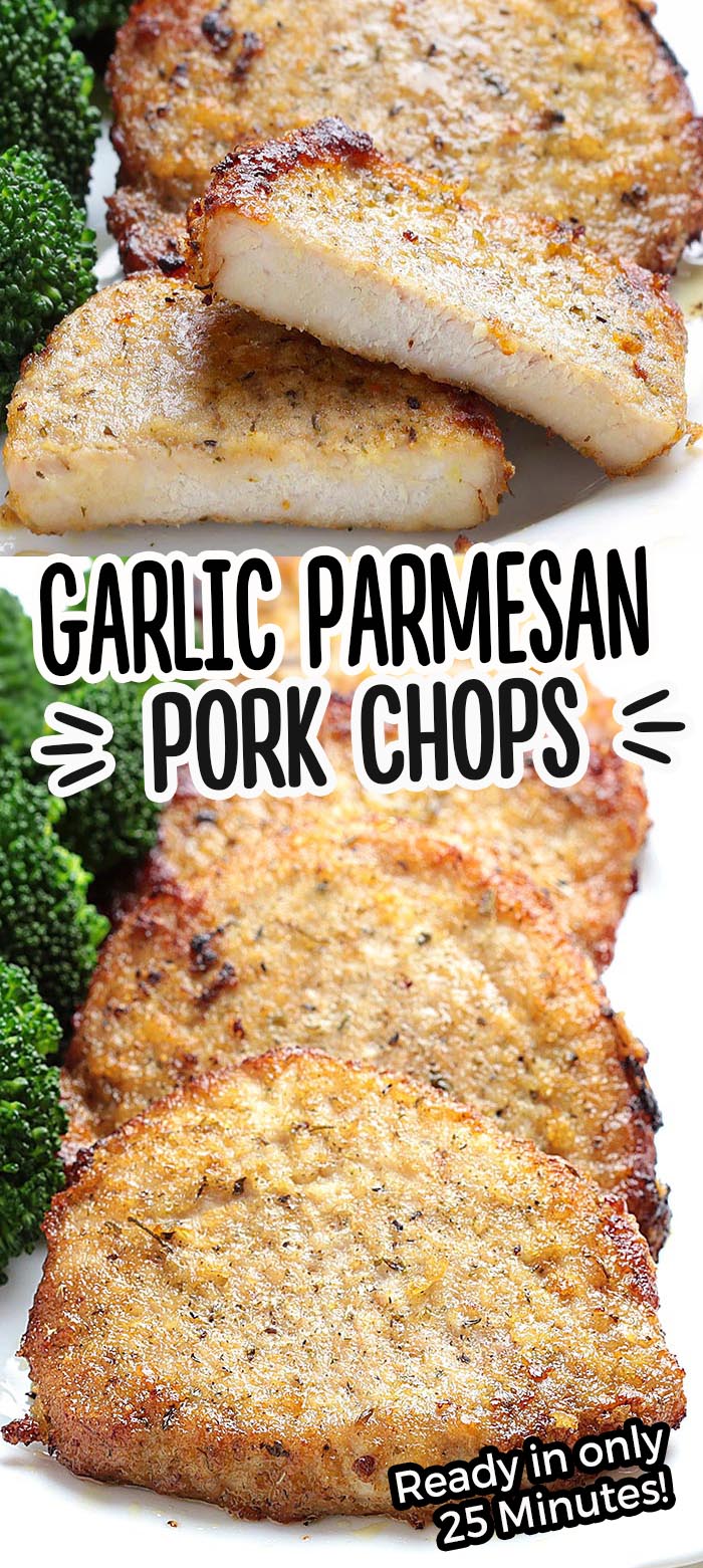 Baked Garlic Parmesan Pork Chops · If you love quick, easy, and delicious family dinners for your busy week nights, then look no further!! #dinner #easyrecipe