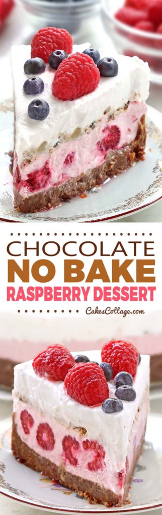 No Bake Chocolate Raspberry Dessert - Cakescottage