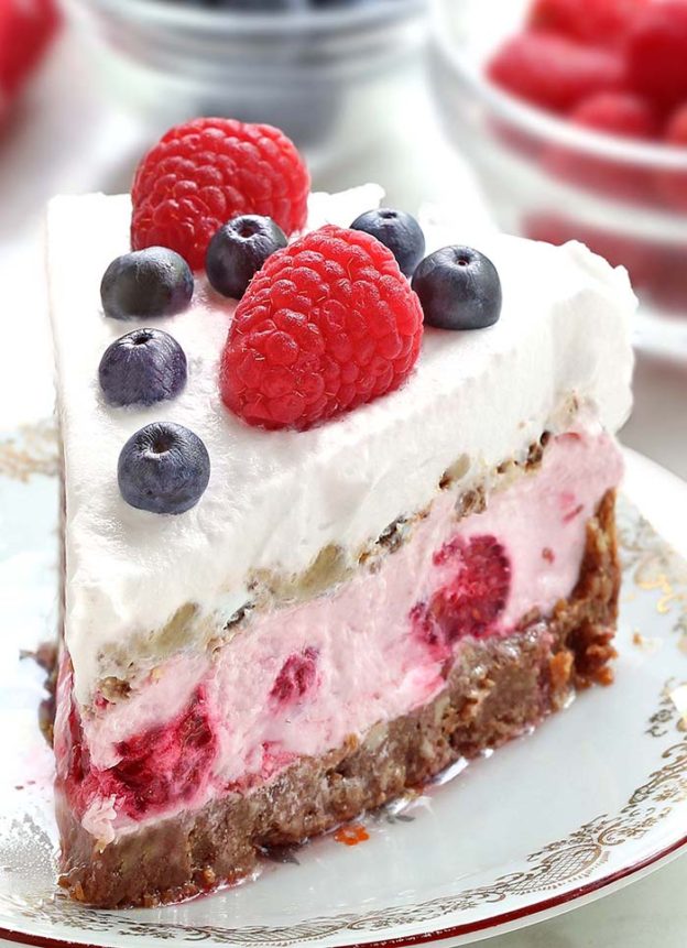 No Bake Chocolate Raspberry Dessert - Cakescottage