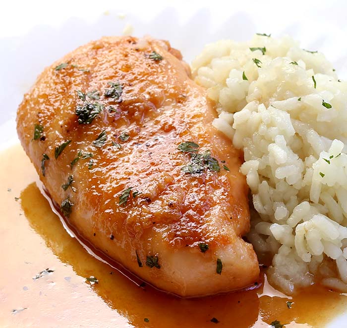 Quick and easy baked chicken breasts recipe made with a bit of butter, some brown sugar, and garlic. But don’t let the simplicity fool you. It’s also outrageously delicious!