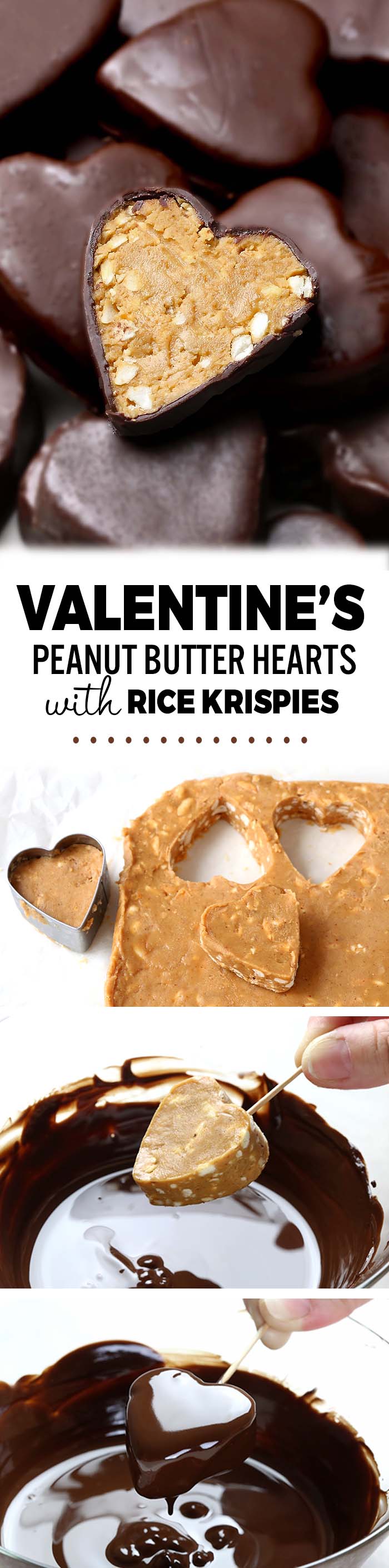 Peanut Butter Balls with Rice Krispies now in a new, special Valentine's Day edition in the shape of heart, creamy and crunchy, with just 5 ingredients and only about 10 minutes to prepare....do I need to say more ? 