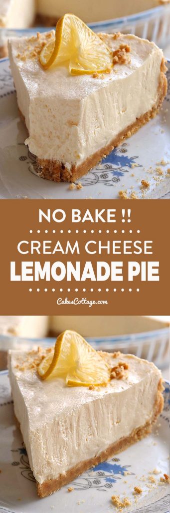 No Bake Cream Cheese Lemonade Pie - Cakescottage