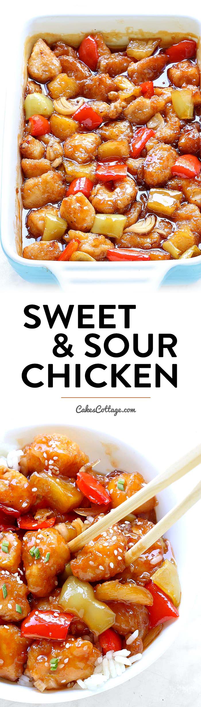 A Sweet and Sour Chicken recipe you can easily make right at home! And yes, it tastes a million times better (and healthier) than take-out!