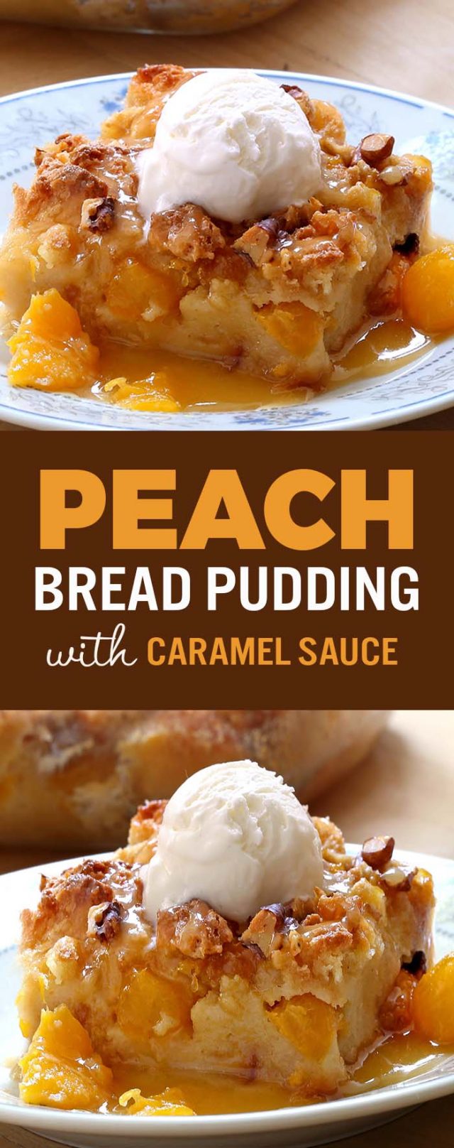 Easy Peach Bread Pudding is a summer dessert that's bursting with peach flavor!