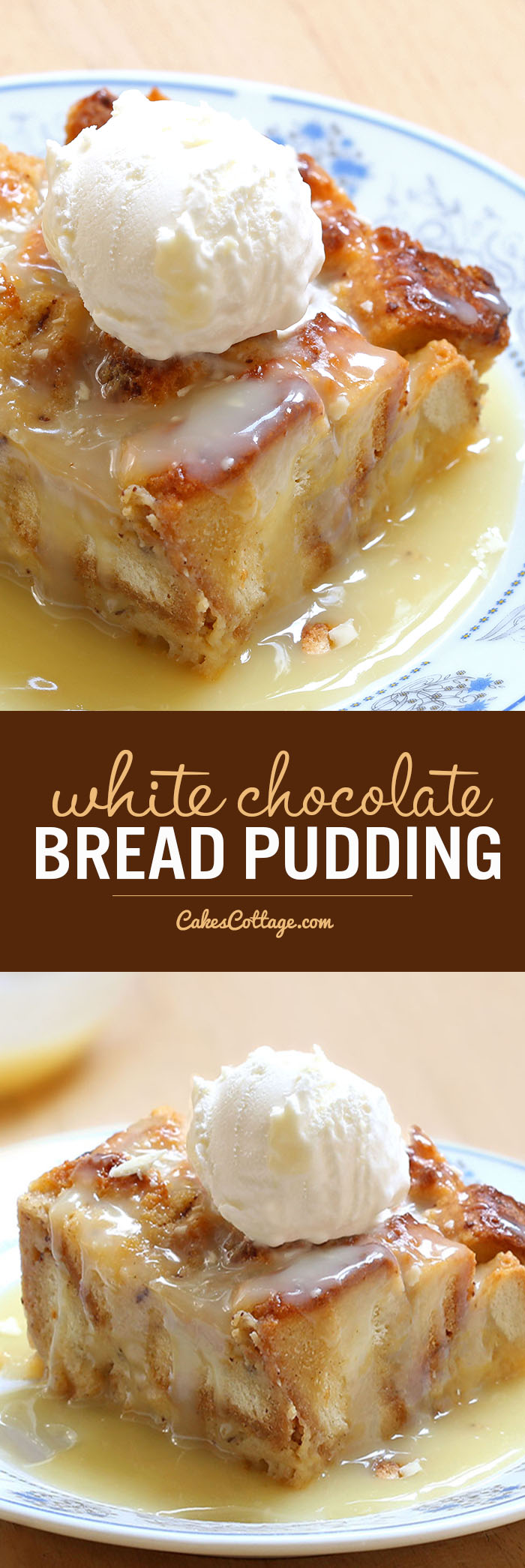 Rich, warm and comforting<strong> white chocolate pudding</strong>, served with decadent semi-sweet white chocolate sauce, represents everything I love about the holidays.