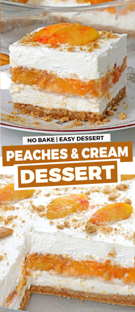 No Bake Peaches and Cream Dessert - Cakescottage