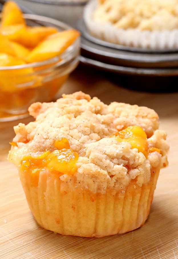 Easy Peach Cobbler Muffins - Cakescottage