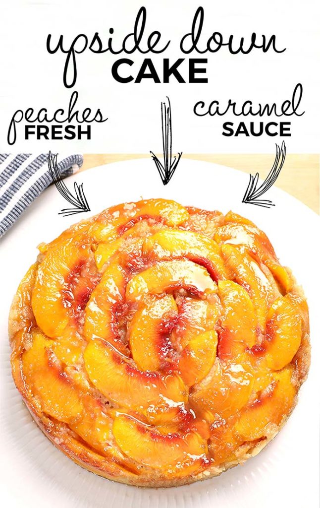 Caramel Peach Upside Down Cake - Cakescottage