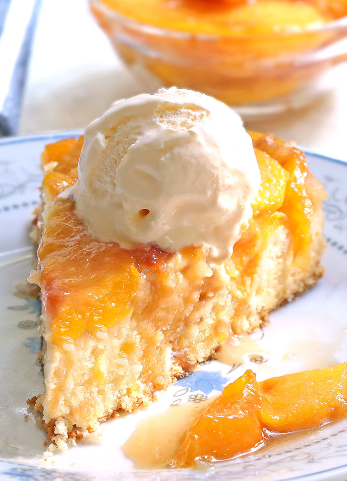 Peach Upside Down Cake Recipe - College Housewife