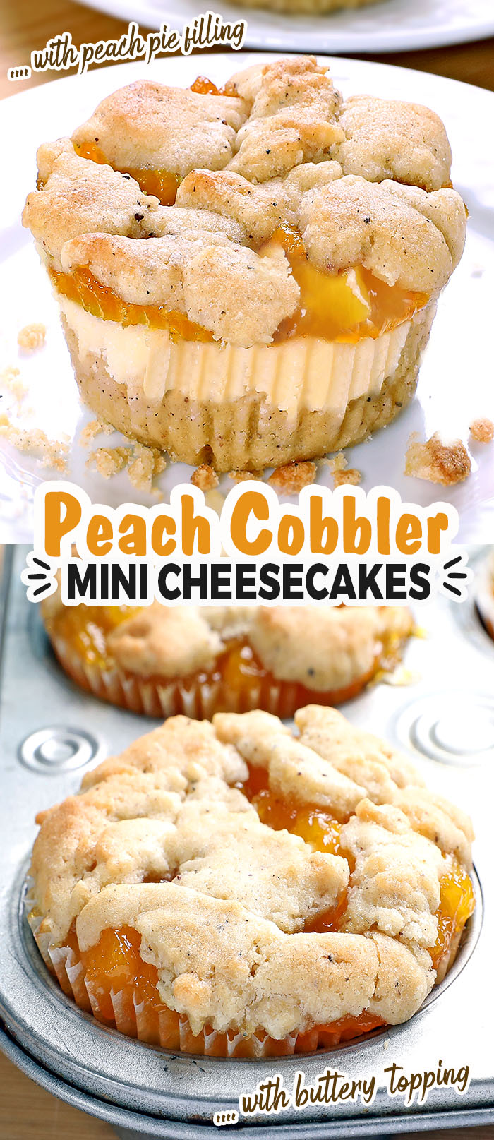 Peach Cobbler Mini Cheesecakes nothing beats warm juicy peaches wrapped in spices, layered in creamy cheese, and baked under a buttery flaky biscuit top. It is what summer dreams are made of.