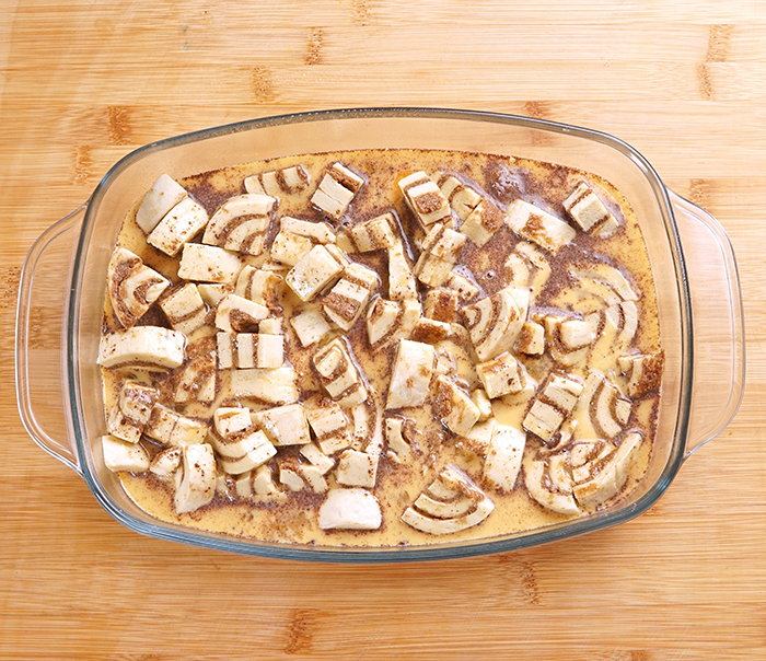 There’s nothing like the smell of Cinnamon Roll Casserole coming out of the oven on the Christmas Morning.