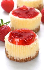 Strawberry Mini Cheesecakes - Cakescottage