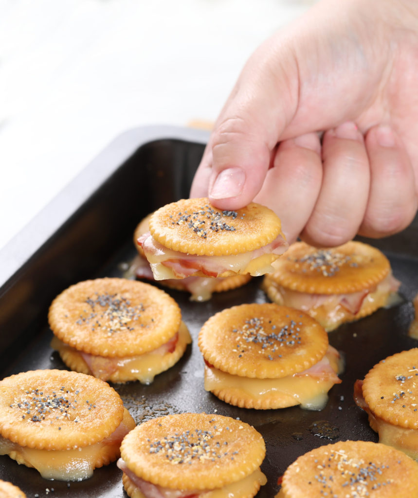 Ham and Cheese Ritz Cracker Sandwiches Cakescottage