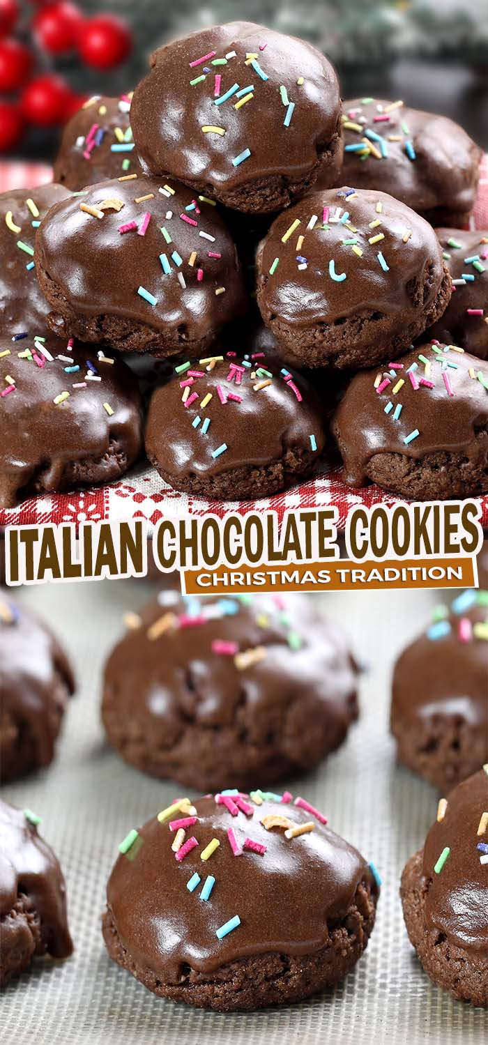 Italian Chocolate Cookies, Sicilian chocolate spice cookies, toto cookies, meatball cookies, whatever your family calls them you’ll be sure to find these traditional Italian cookies on many special occasions and holiday cookie trays.